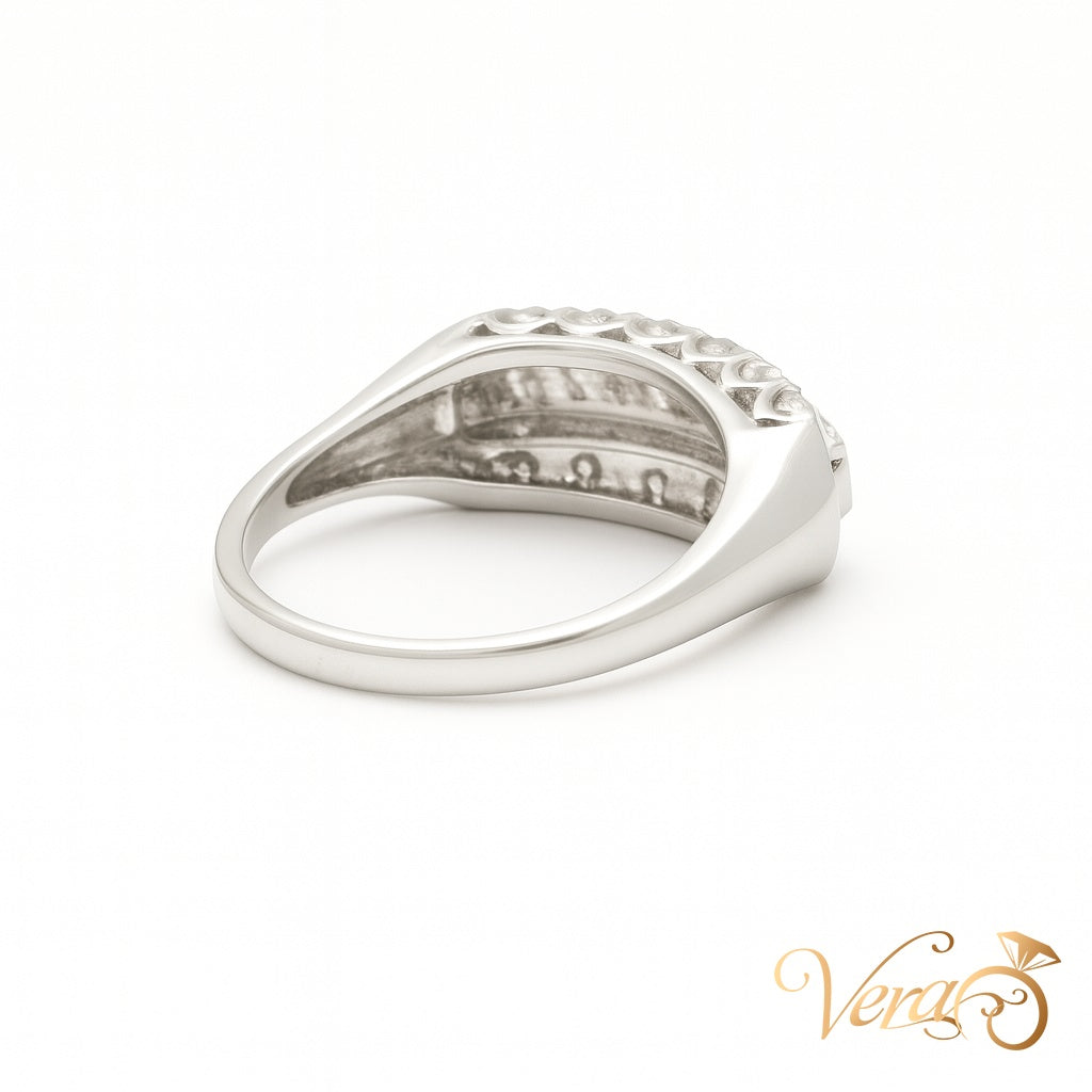 14K WG - 2.9g - NAT - Ring - 7.25 sz 0.60 ct - Pave Diamond Band