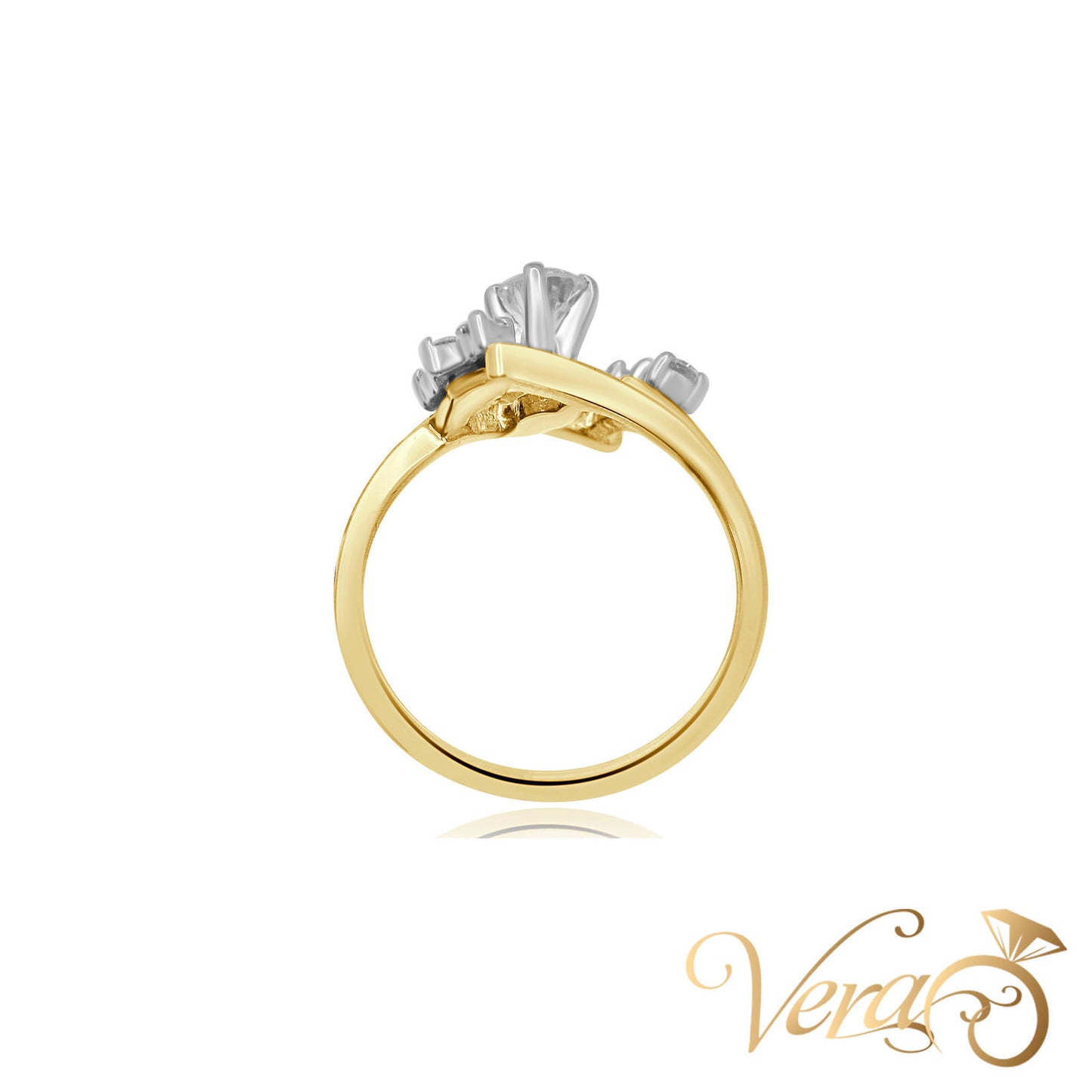 14K YG Wedding Set Ring 0.40 ct NAT, Size 6, 3.1g