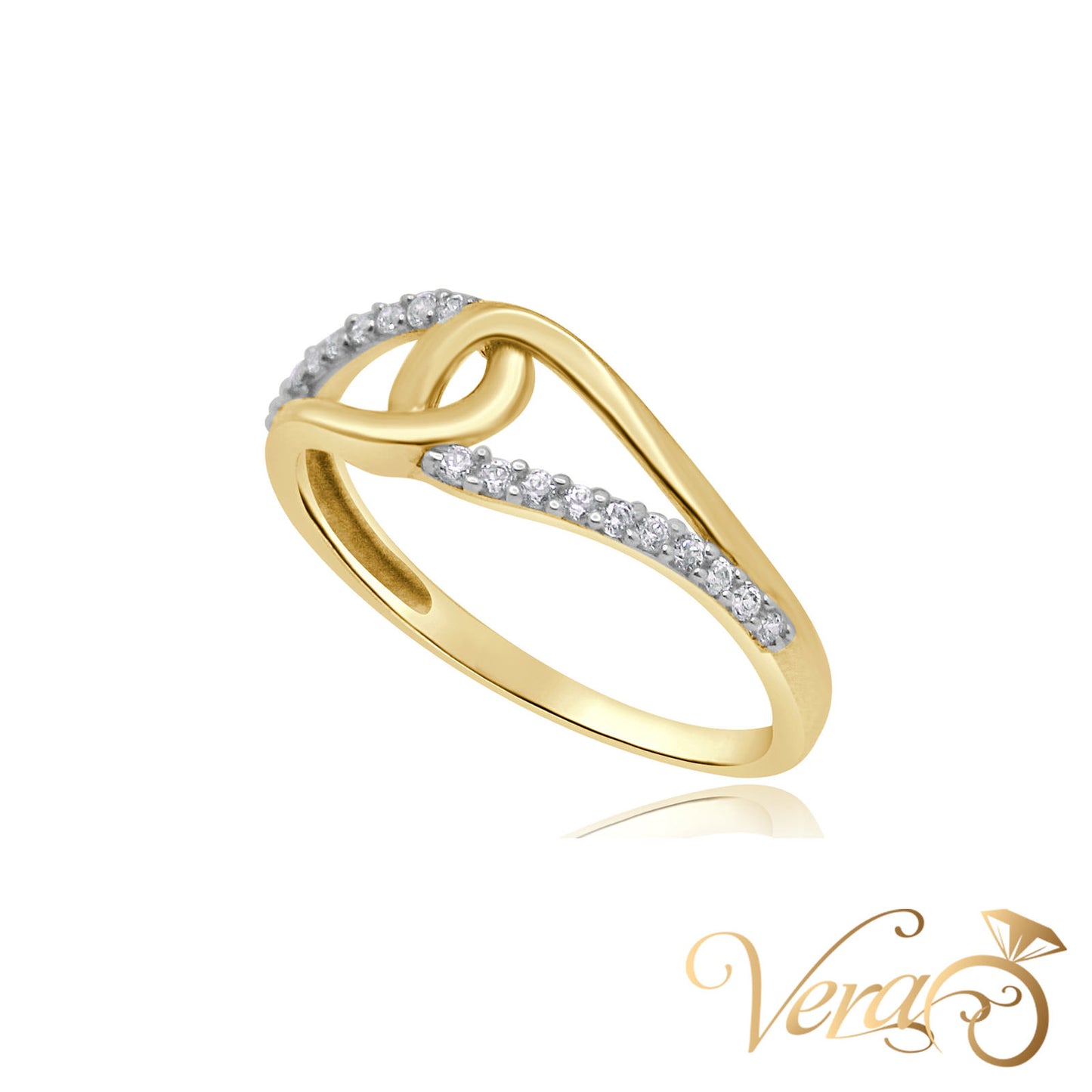 14K YG Women Ring CZ, Size 6.75, 1.4g