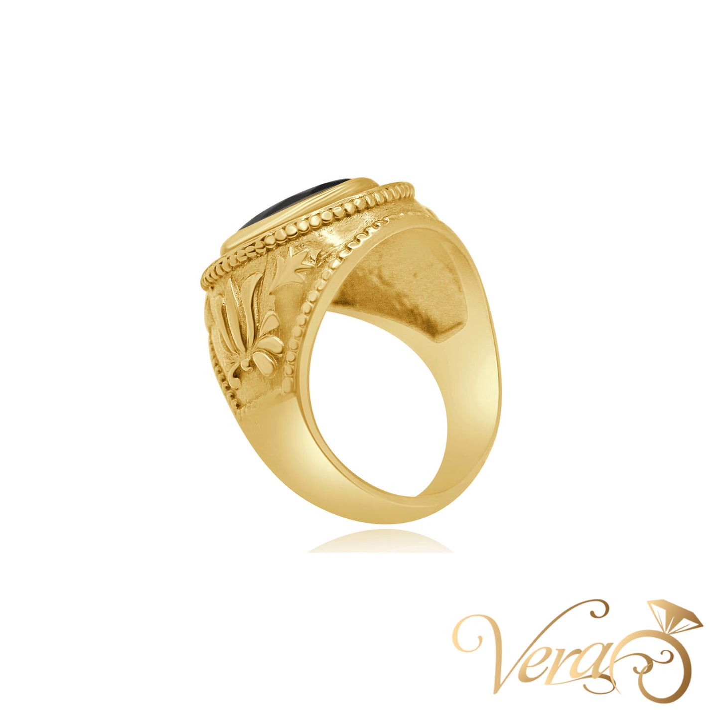 14K Yellow Gold Men’s Ring with CZ, Size 10.5, 15.0g