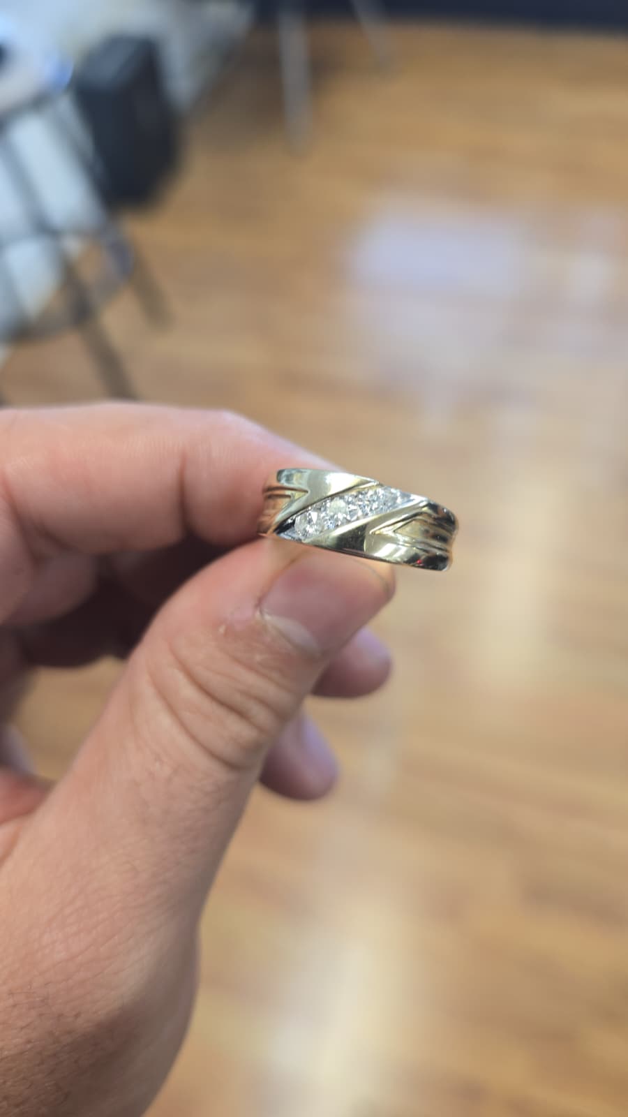 10K YG 5.5g 0.35 ct NAT Ring 10 sz Wedding Band