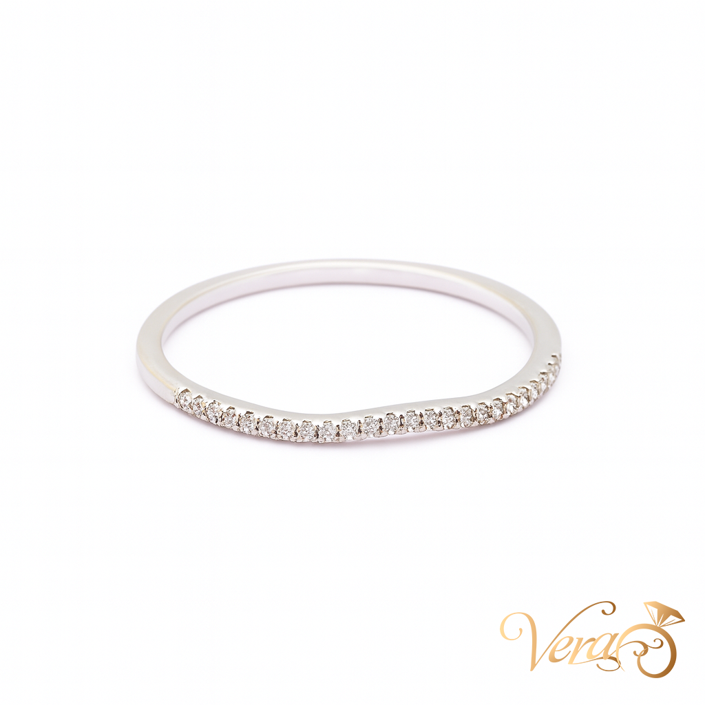 14K WG - 1.1g - NAT - Ring - 7 sz 0.15 ct - Diamond Band
