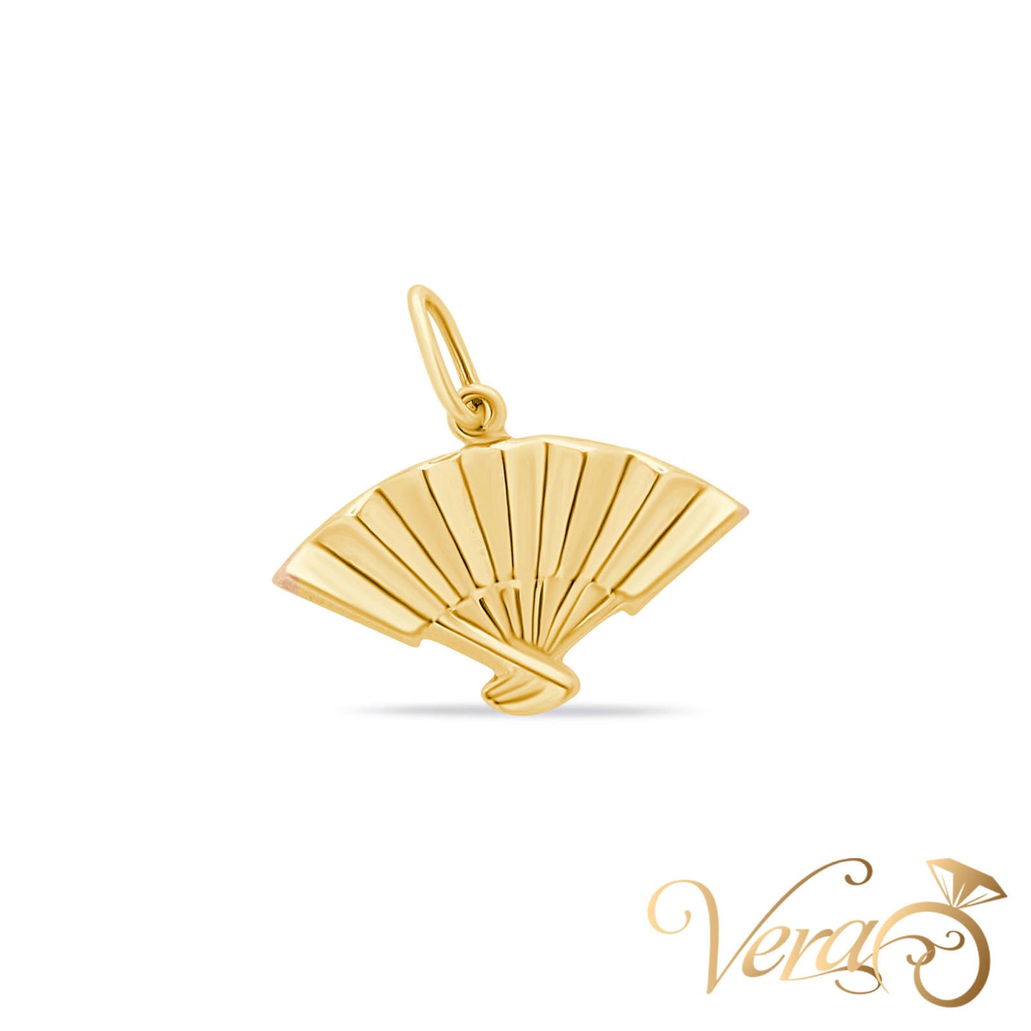 14K Yellow Gold Fan Pendant