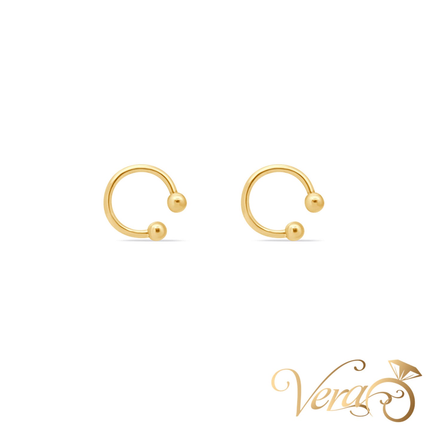 14K Yellow Gold Nose Piercing - Vera Jewelry in Miami