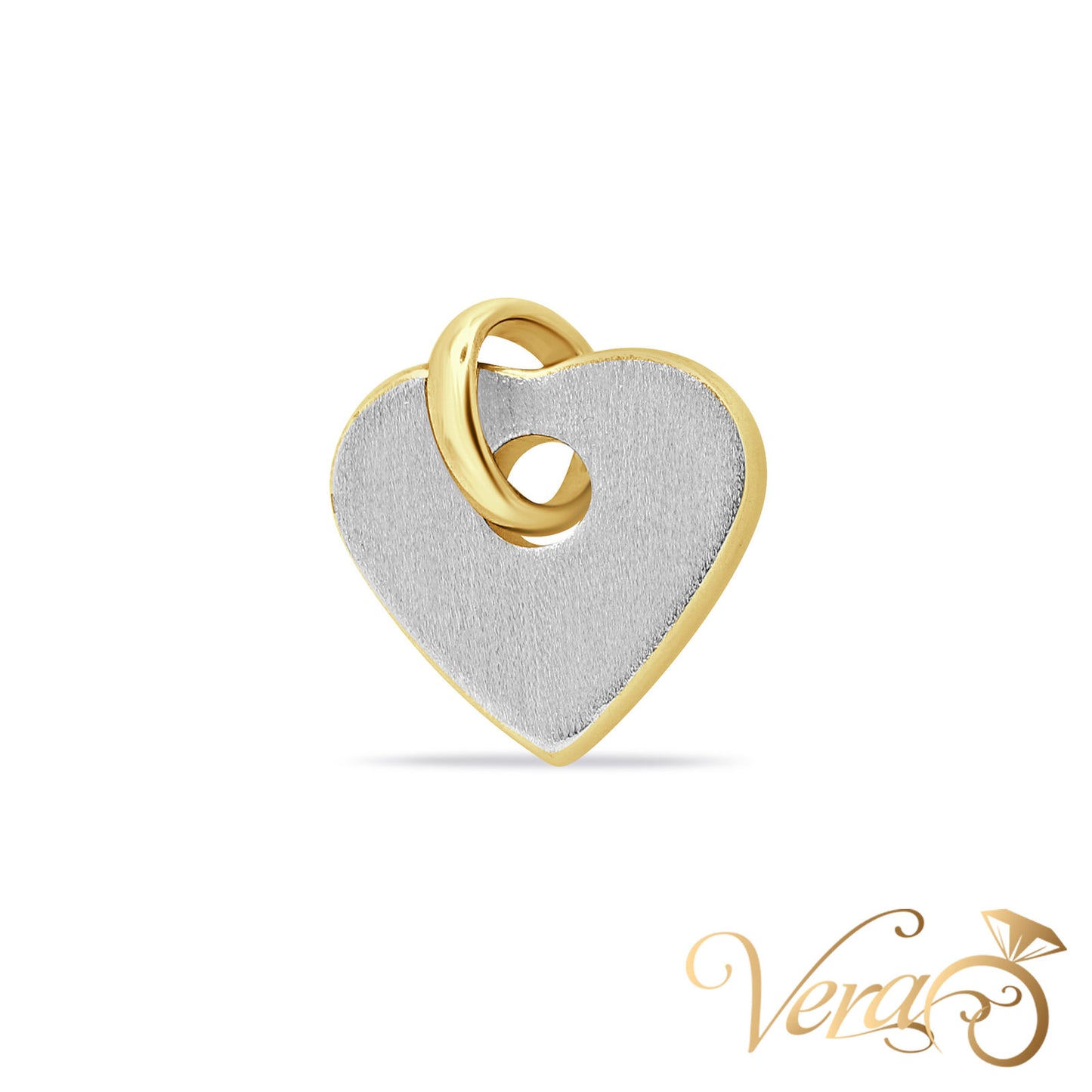 18K White Gold Heart Pendant