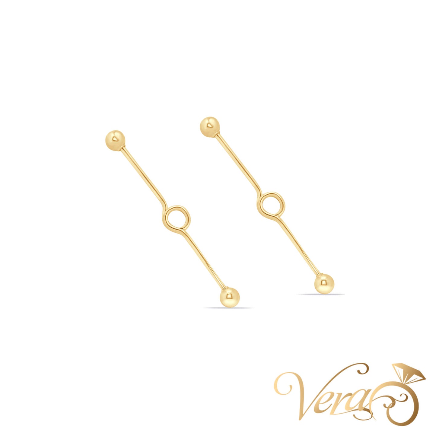 14K Yellow Gold Ear Piercing, 1.1g - Vera Jewelry in Miami