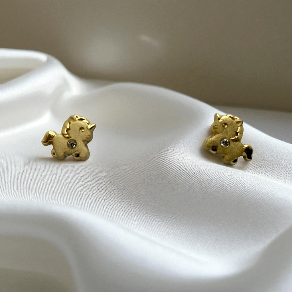 14K YG - 0.6g - CZ - Earrings - -