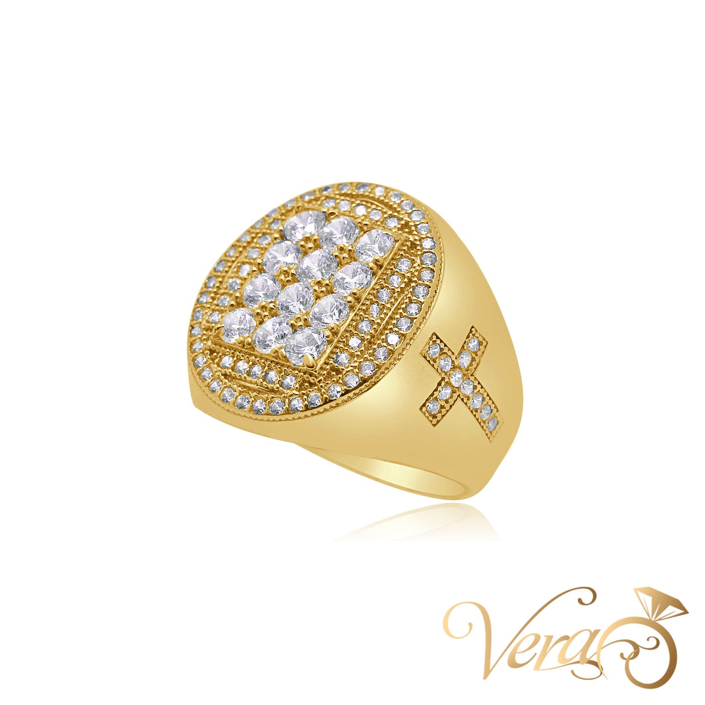 14K Yellow Gold Men’s Ring with CZ, Size 9, 8.0g