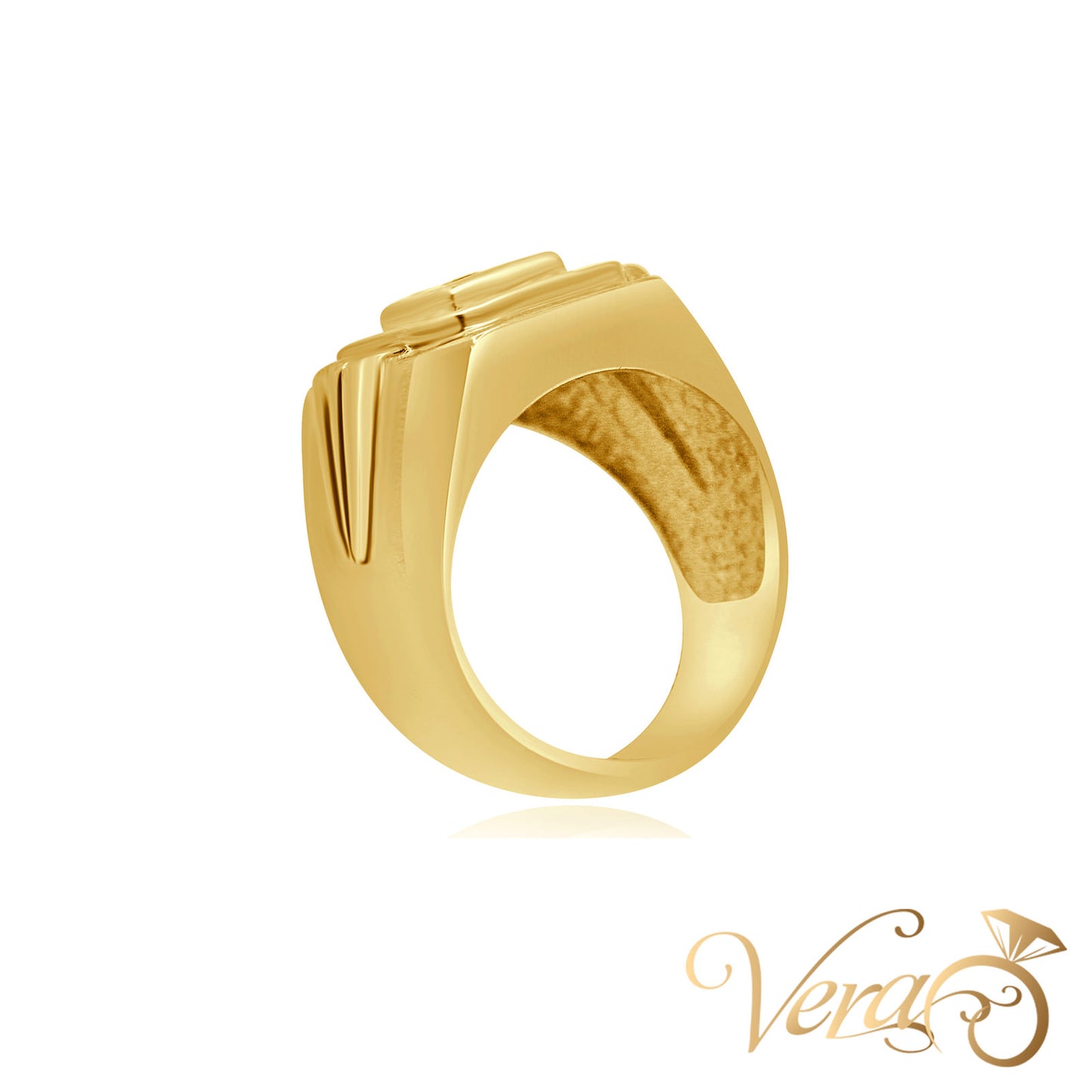 14K Yellow Gold Men’s Ring with 0.40 ct Natural Diamonds, Size 7.75, 12.2g