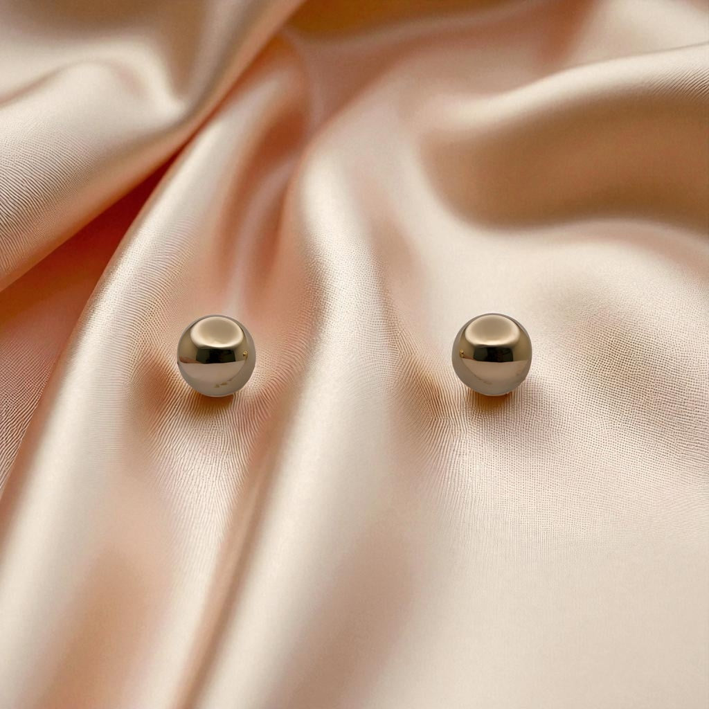 14K Yellow Gold Stud Earrings, 6mm, 0.6g