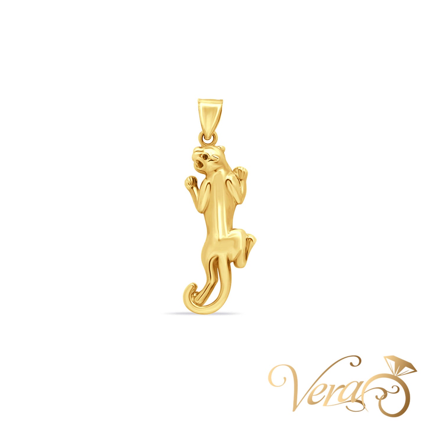 14K Yellow Gold Panther Pendant