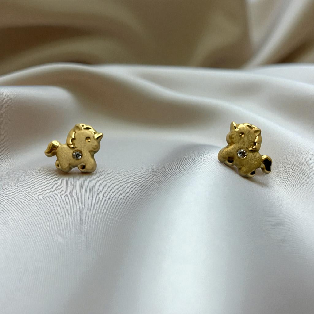 14K YG - 0.6g - CZ - Earrings - -