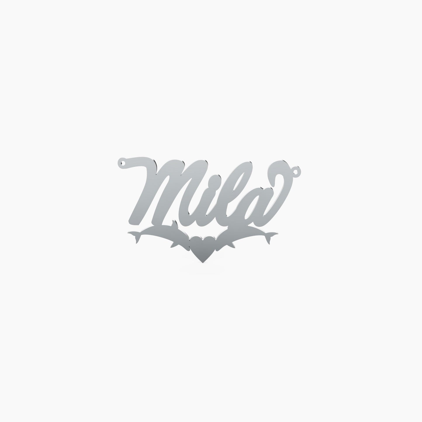 14K Solid Gold Cursive Name Dolphin Necklace - Vera Jewelry in Miami