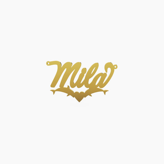 14K Solid Gold Cursive Name Dolphin Necklace - Vera Jewelry in Miami