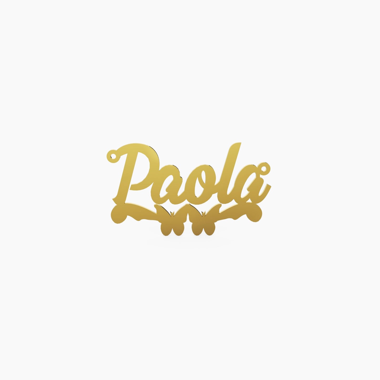 14K Solid Gold Cursive Name Butterfly Necklace - Vera Jewelry in Miami