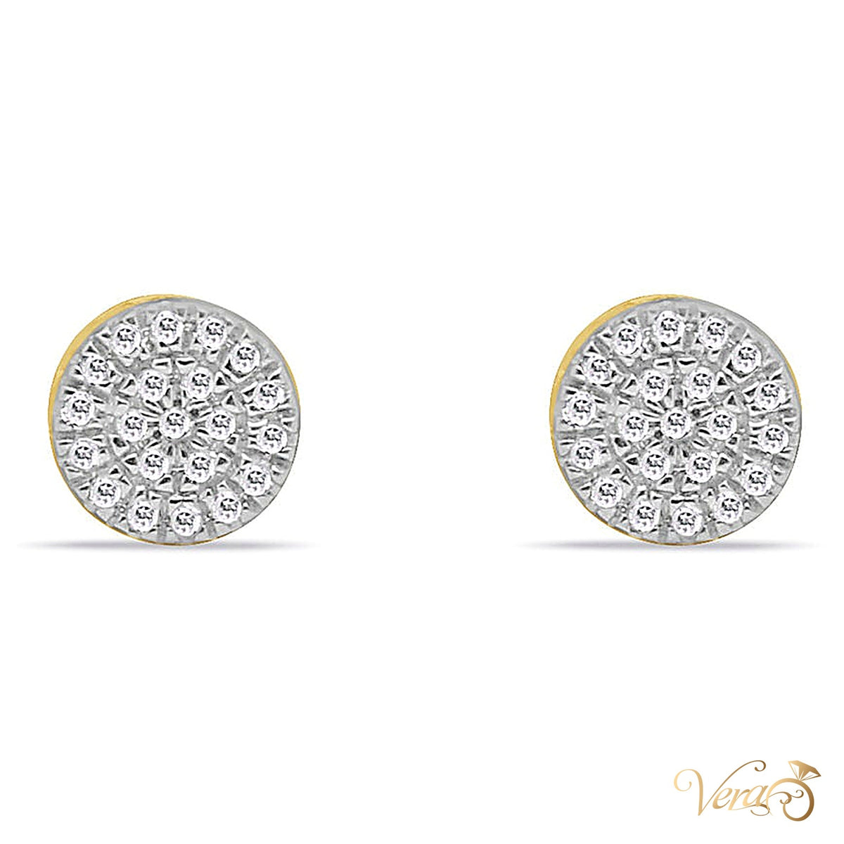 10K Yellow Gold Diamond Stud Earrings with 0.30ct, 5mm - alternate view