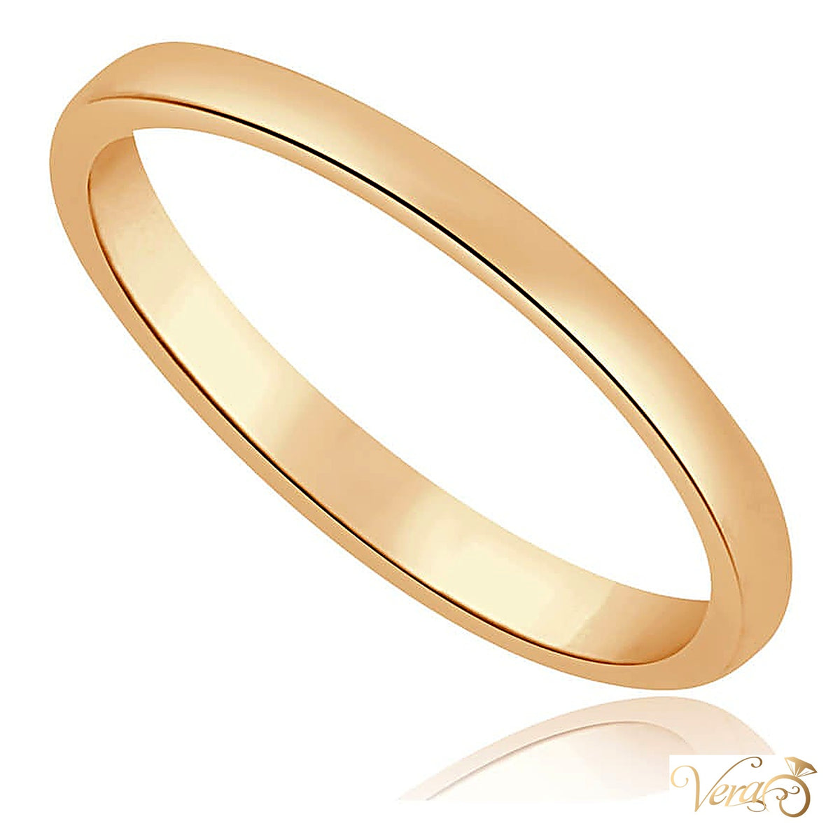 10K Rose Gold Band Ring, Size 7.25, 1.6g - alternate view