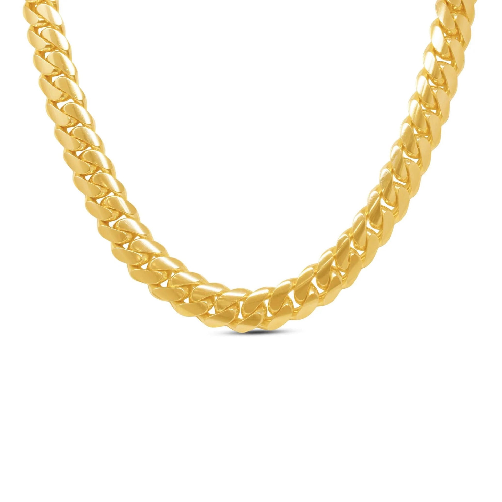 12mm Miami Cuban Link Chain in 14K Solid Yellow Gold - Vera Jewelry in Miami