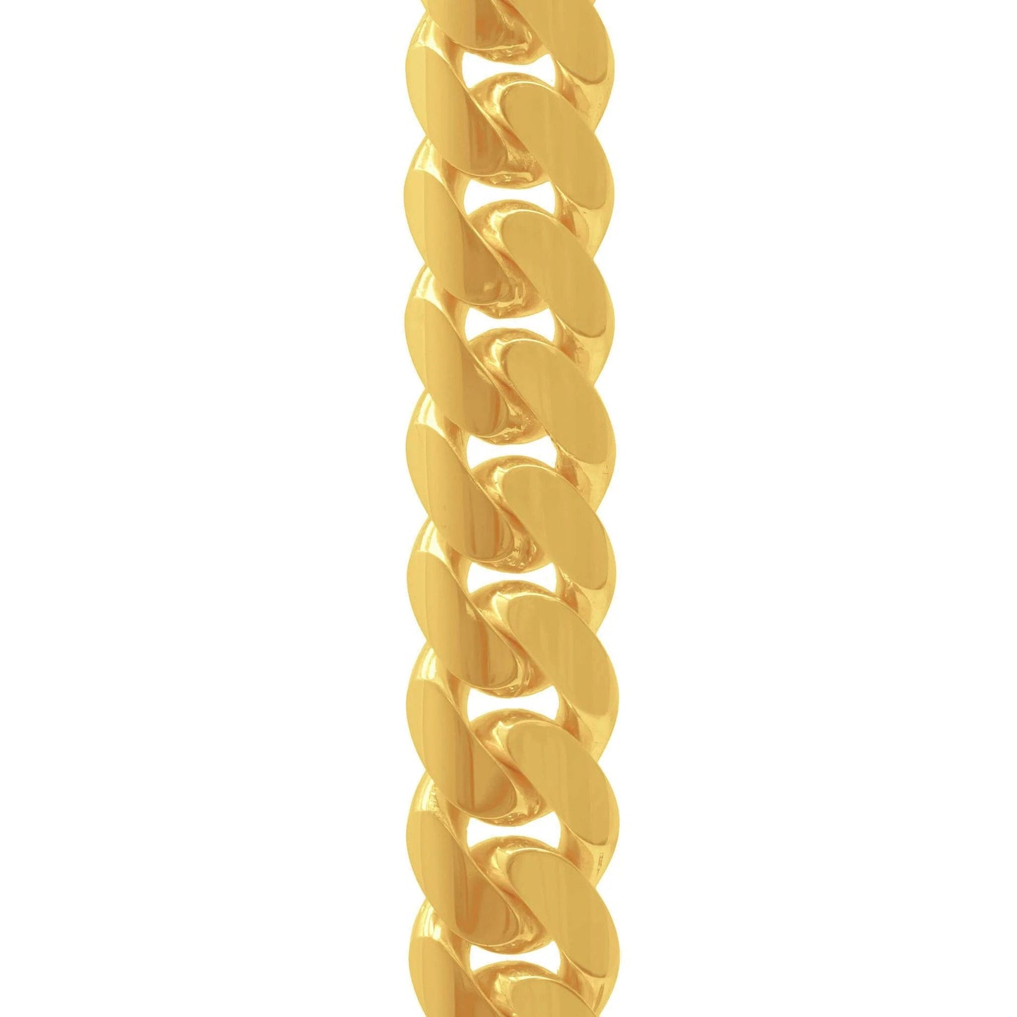 14mm Miami Cuban Link Chain in 10K Solid Yellow Gold - Vera Jewelry in Miami
