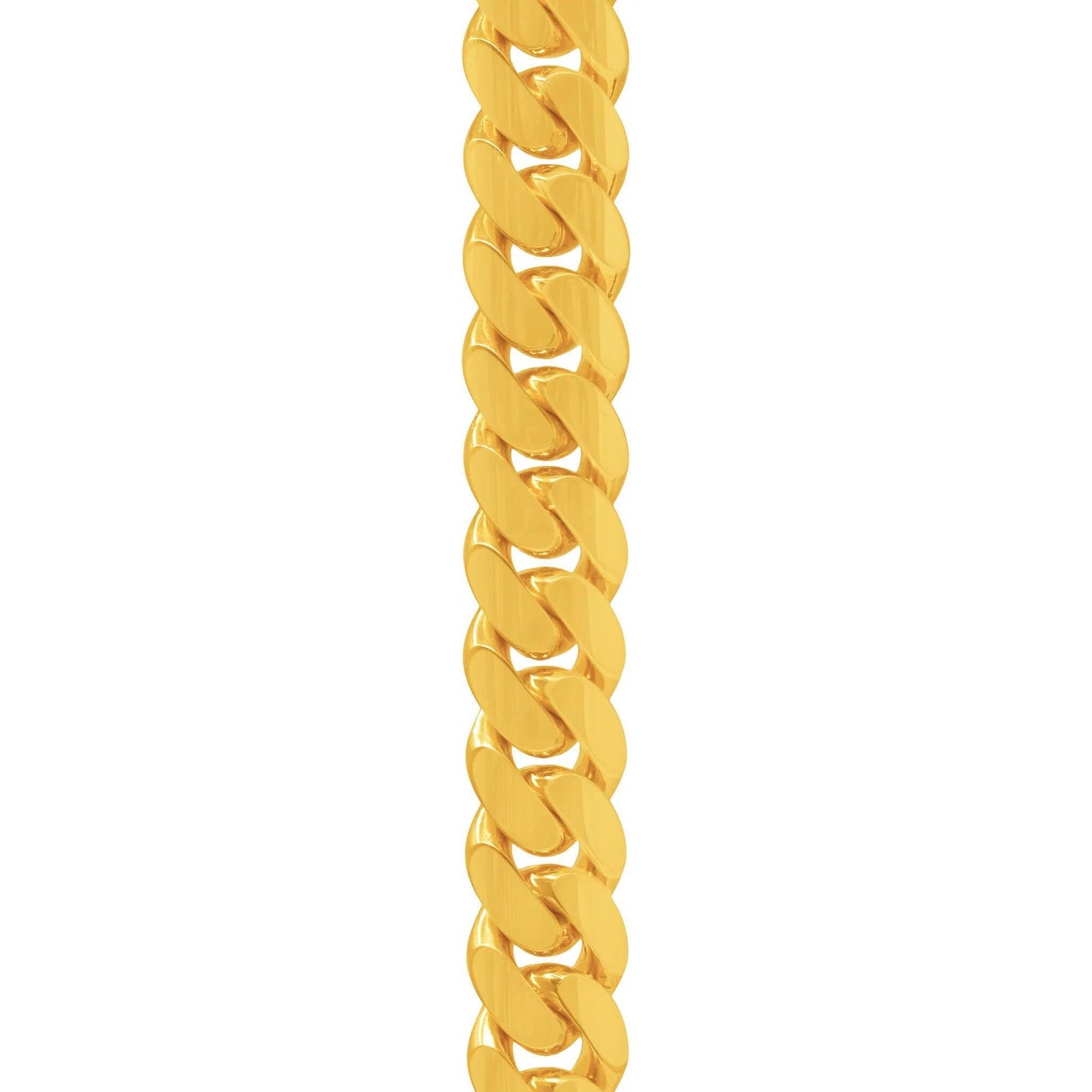14mm Miami Cuban Link Chain in 10K Solid Yellow Gold - Vera Jewelry in Miami