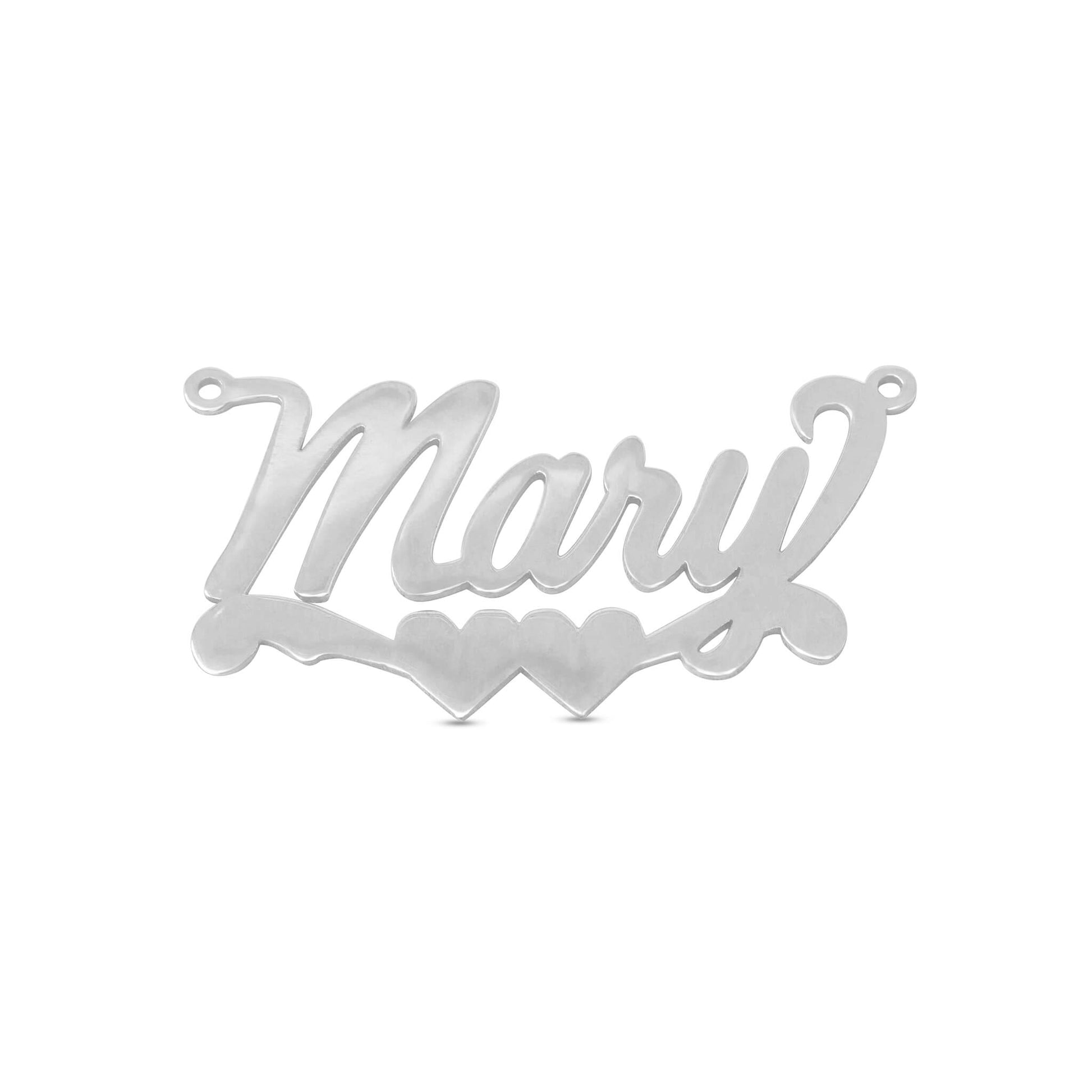 14K Bold Cursive Double Hearts Name Pendant - Vera Jewelry in Miami