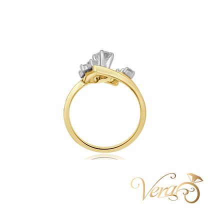 14K YG Wedding Set Ring 0.40 ct NAT, Size 6, 3.1g