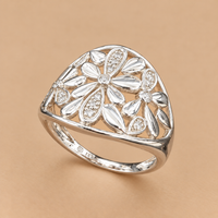 14K WG Women’s Ring 0.08 ct NAT, Size 6.25, 3.6g