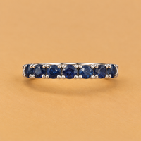 18K WG Women Ring Sapphire, Size 5.5, 3.1g