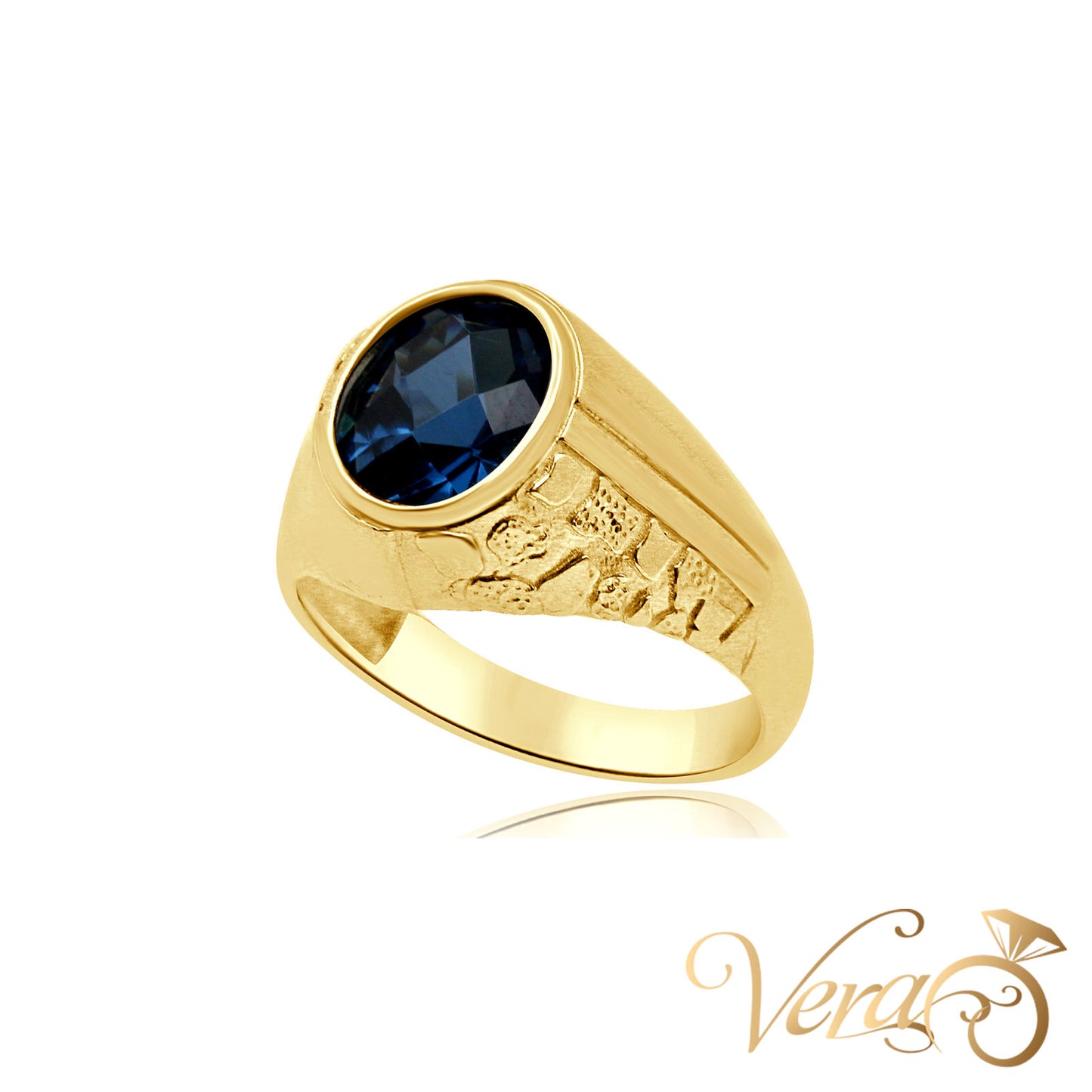 10K YG 5.9g CZ Ring 12 sz Men