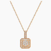 10K Rose Gold Diamond Pendant Necklace with 0.15 ct Diamond – 18