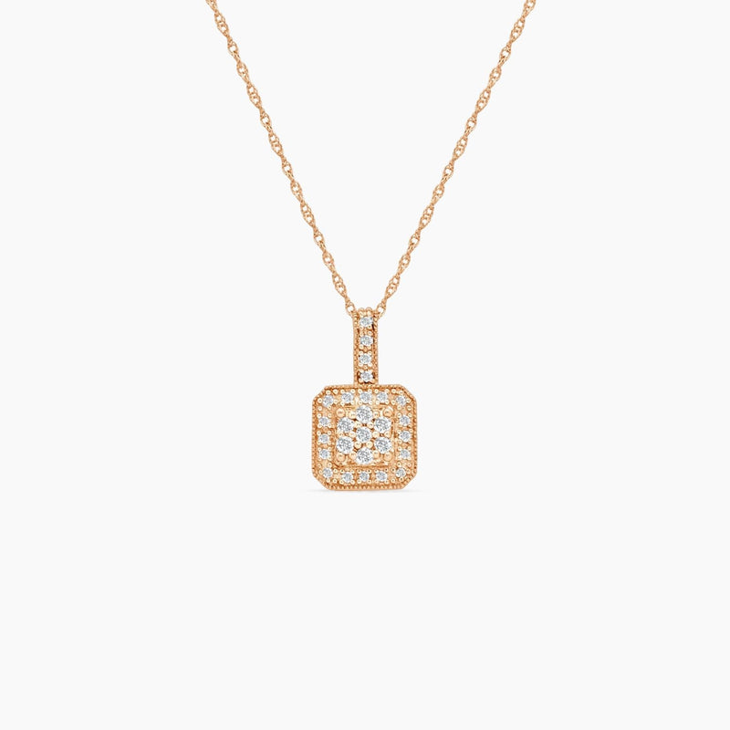 10K Rose Gold Diamond Pendant Necklace with 0.15 ct Diamond – 18