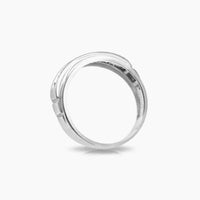 10K White Gold Diamond Band Ring CZ, Size 6.5