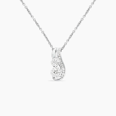 10K White Gold Diamond Pendant – 0.45ct – 20mm