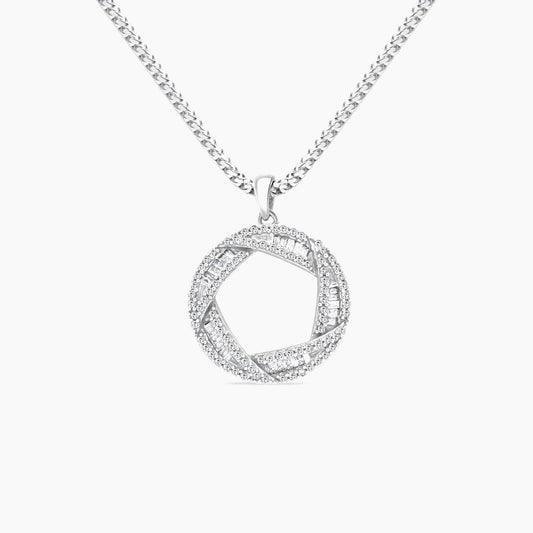 10K White Gold Diamond Pendant – 1.00ct – 29mm