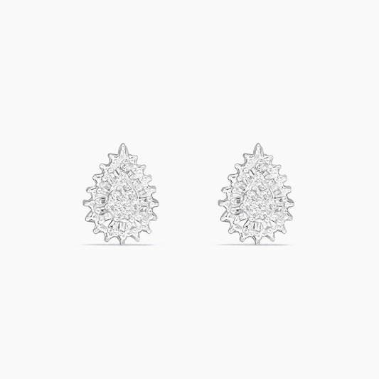 10K White Gold Diamond Stud Earrings, 0.30 ct, 12mm, 2.6g