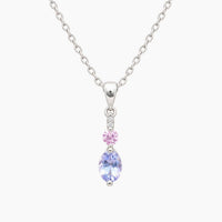 10K White Gold Fancy Necklace with Cubic Zirconia, 16