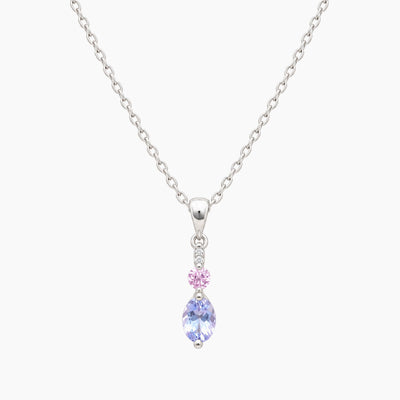 10K White Gold Fancy Necklace with Cubic Zirconia, 16", 2.2g