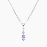 10K White Gold Fancy Necklace with Cubic Zirconia, 16