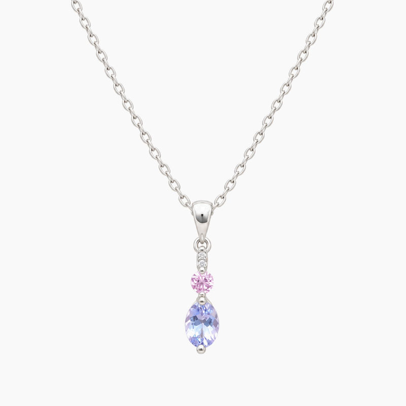10K White Gold Fancy Necklace with Cubic Zirconia, 16