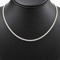 10K White Gold Tennis Necklace with Cubic Zirconia, 20