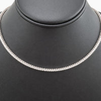 10K White Gold Tennis Necklace with Cubic Zirconia, 16