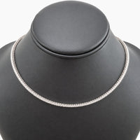 10K White Gold Tennis Necklace with Cubic Zirconia, 16