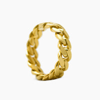 10K Yellow Gold Cuban Link Ring Size 9