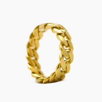 10K Yellow Gold Cuban Link Ring Size 11.75