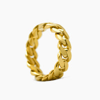 10K Yellow Gold Cuban Link Ring Size 11