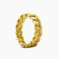 10K Yellow Gold Cuban Link Ring Size 7
