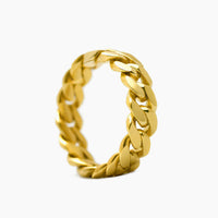 10K Yellow Gold Cuban Link Ring Size 13