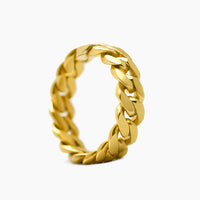 10K Yellow Gold Cuban Link Ring Size 10.25