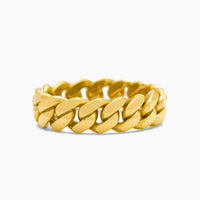 10K Yellow Gold Cuban Link Ring Size 11