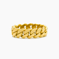 10K Yellow Gold Cuban Link Ring Size 8.5